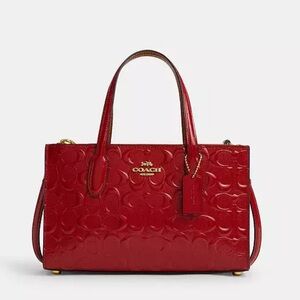 Coach Nina Small Tote Bag Signature Leather RED